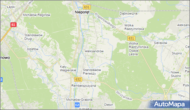 mapa Izabelin gmina Nieporęt, Izabelin gmina Nieporęt na mapie Targeo