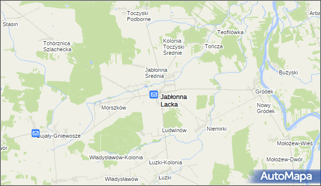 mapa Jabłonna Lacka, Jabłonna Lacka na mapie Targeo