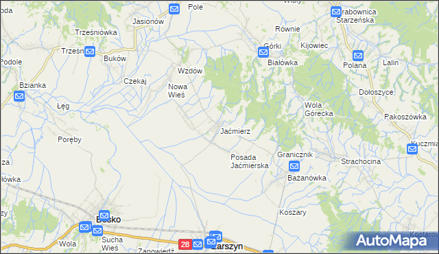 mapa Jaćmierz, Jaćmierz na mapie Targeo