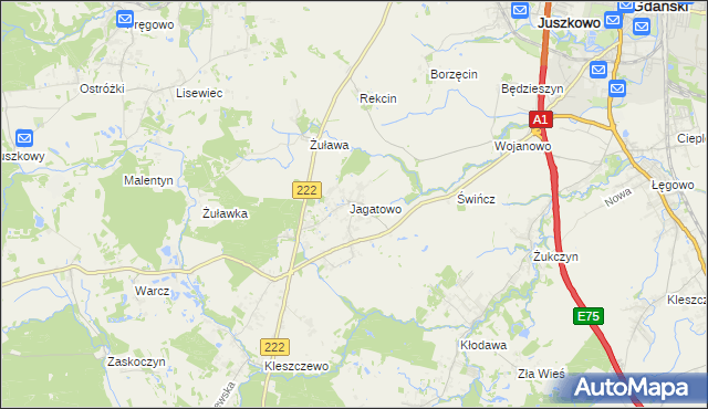 mapa Jagatowo, Jagatowo na mapie Targeo