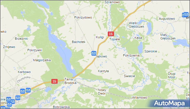 mapa Jajkowo, Jajkowo na mapie Targeo