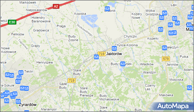 mapa Jaktorów-Kolonia, Jaktorów-Kolonia na mapie Targeo