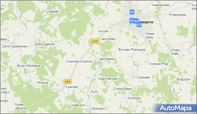 mapa Janczewko, Janczewko na mapie Targeo