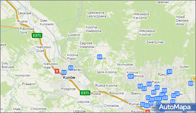 mapa Janik, Janik na mapie Targeo