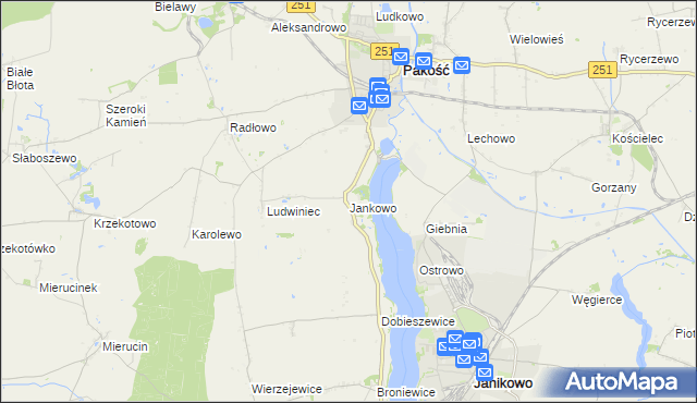 mapa Jankowo gmina Pakość, Jankowo gmina Pakość na mapie Targeo