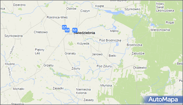 mapa Janowo gmina Świedziebnia, Janowo gmina Świedziebnia na mapie Targeo