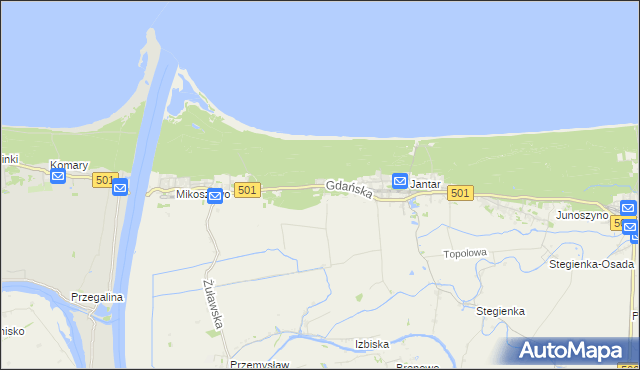 mapa Jantar-Leśniczówka, Jantar-Leśniczówka na mapie Targeo