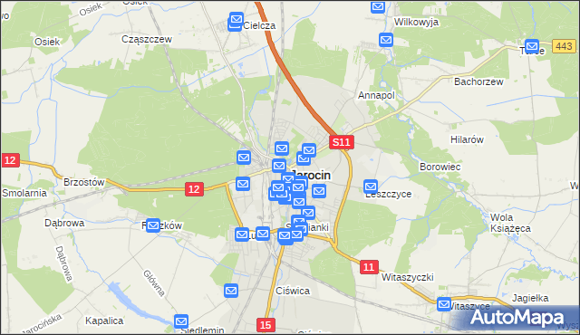 mapa Jarocin, Jarocin na mapie Targeo