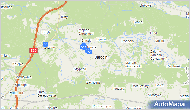 mapa Jarocin powiat niżański, Jarocin powiat niżański na mapie Targeo
