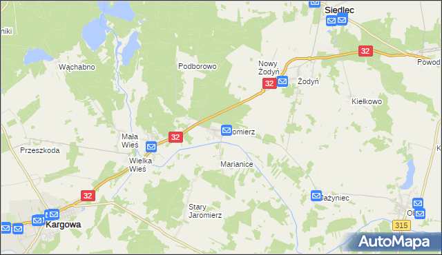 mapa Jaromierz gmina Siedlec, Jaromierz gmina Siedlec na mapie Targeo