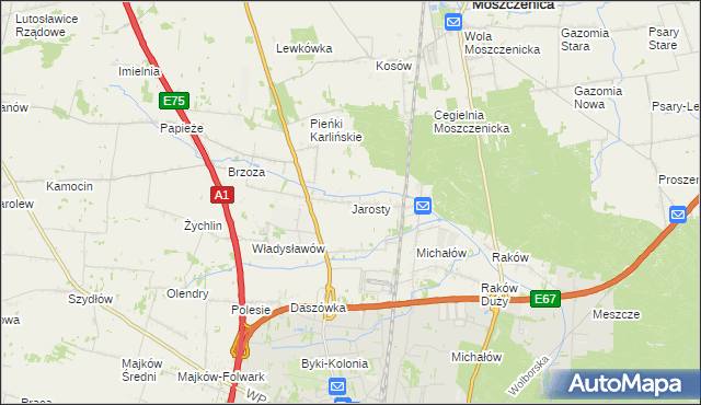 mapa Jarosty, Jarosty na mapie Targeo