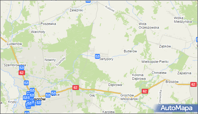 mapa Jartypory, Jartypory na mapie Targeo