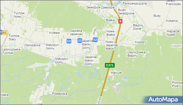 mapa Jasieniec-Maziarze, Jasieniec-Maziarze na mapie Targeo