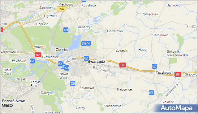 mapa Jasin gmina Swarzędz, Jasin gmina Swarzędz na mapie Targeo