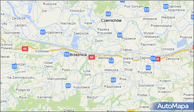 mapa Jaśkowice gmina Skawina, Jaśkowice gmina Skawina na mapie Targeo