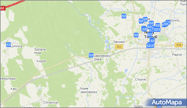 mapa Jastrzębsko Stare, Jastrzębsko Stare na mapie Targeo