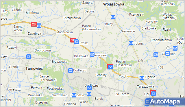 mapa Jaszczew, Jaszczew na mapie Targeo