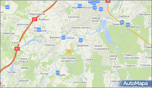 mapa Jazgarzew, Jazgarzew na mapie Targeo