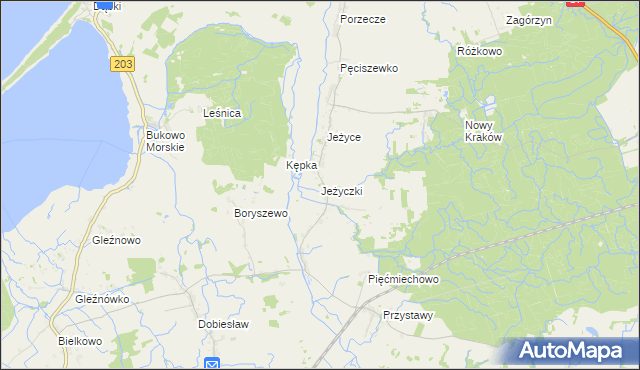 mapa Jeżyczki, Jeżyczki na mapie Targeo
