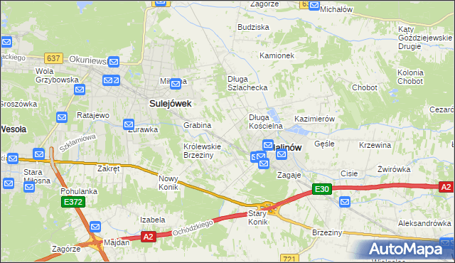 mapa Józefin gmina Halinów, Józefin gmina Halinów na mapie Targeo