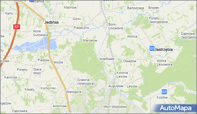 mapa Józefówek, Józefówek na mapie Targeo
