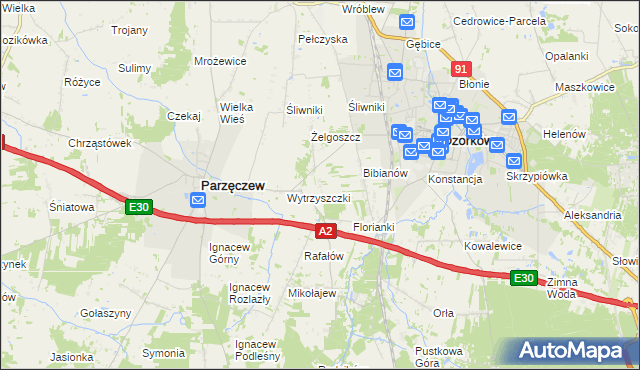 mapa Julianki, Julianki na mapie Targeo