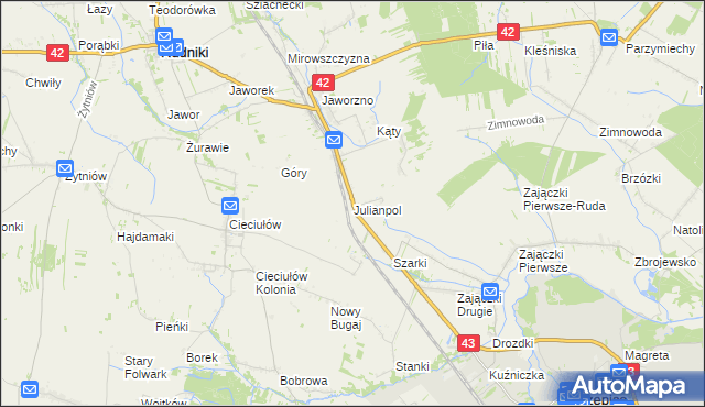 mapa Julianpol, Julianpol na mapie Targeo