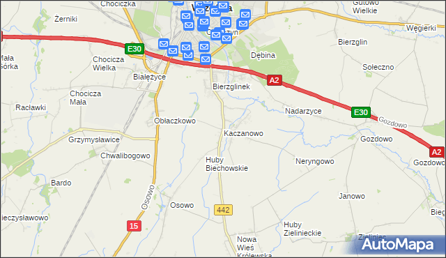 mapa Kaczanowo, Kaczanowo na mapie Targeo