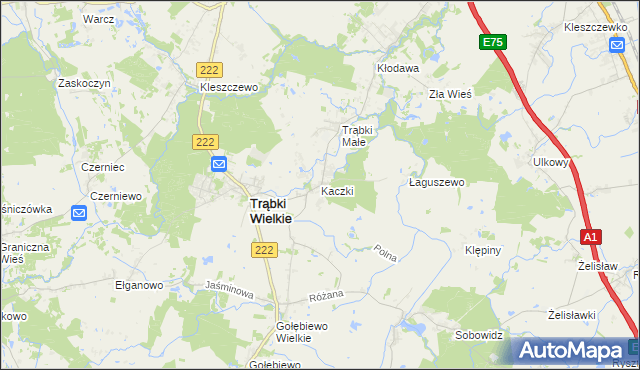 mapa Kaczki, Kaczki na mapie Targeo