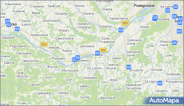 mapa Kadcza, Kadcza na mapie Targeo