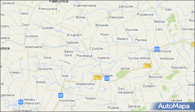 mapa Kadzice, Kadzice na mapie Targeo