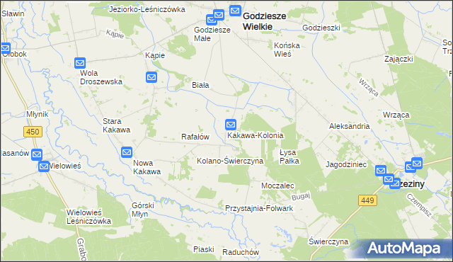 mapa Kakawa-Kolonia, Kakawa-Kolonia na mapie Targeo