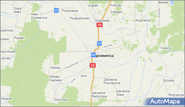 mapa Kąkolewnica, Kąkolewnica na mapie Targeo