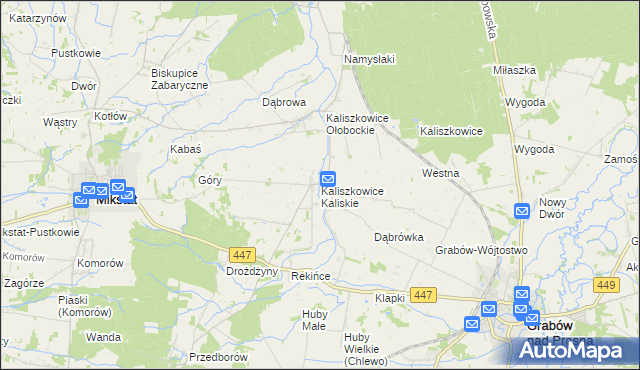 mapa Kaliszkowice Kaliskie, Kaliszkowice Kaliskie na mapie Targeo