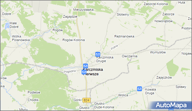 mapa Karczmiska Drugie, Karczmiska Drugie na mapie Targeo