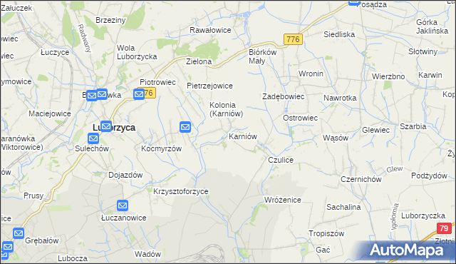 mapa Karniów, Karniów na mapie Targeo