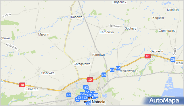 mapa Karnowo, Karnowo na mapie Targeo