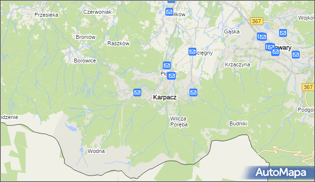 mapa Karpacz, Karpacz na mapie Targeo