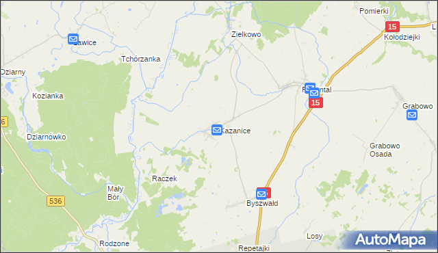 mapa Kazanice, Kazanice na mapie Targeo