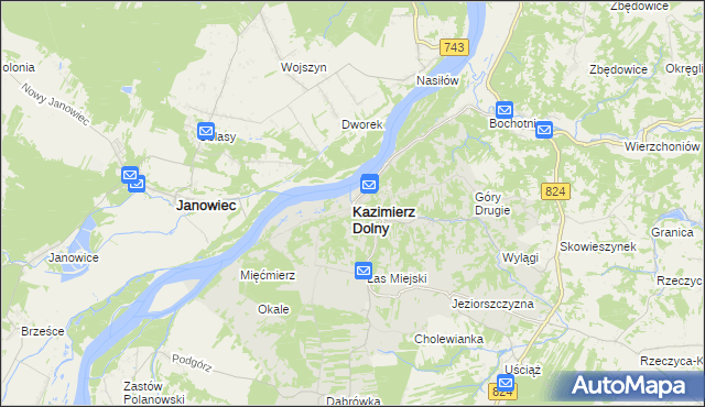 mapa Kazimierz Dolny, Kazimierz Dolny na mapie Targeo