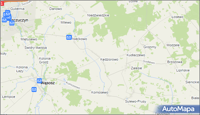 mapa Kędziorowo, Kędziorowo na mapie Targeo