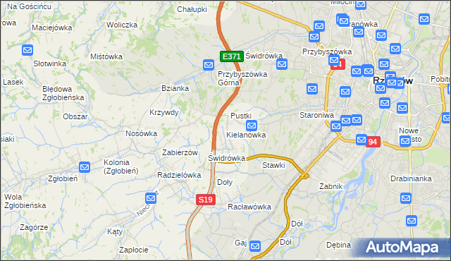 mapa Kielanówka, Kielanówka na mapie Targeo