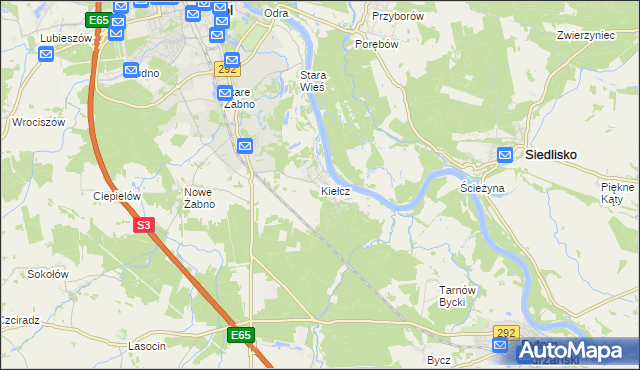 mapa Kiełcz, Kiełcz na mapie Targeo