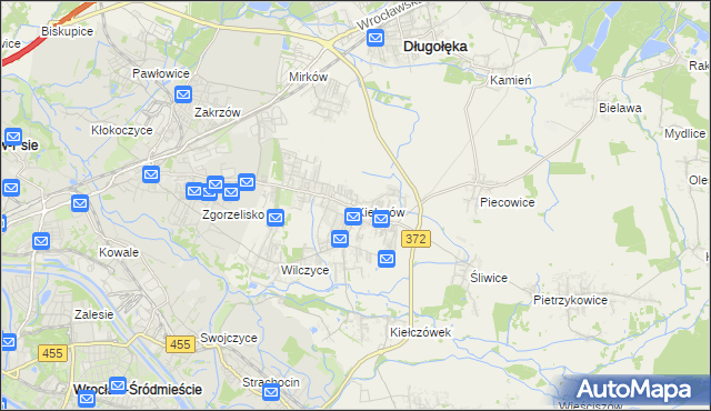 mapa Kiełczów, Kiełczów na mapie Targeo