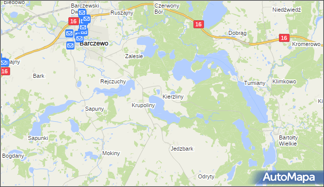 mapa Kierzliny, Kierzliny na mapie Targeo