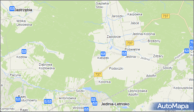 mapa Kieszek, Kieszek na mapie Targeo