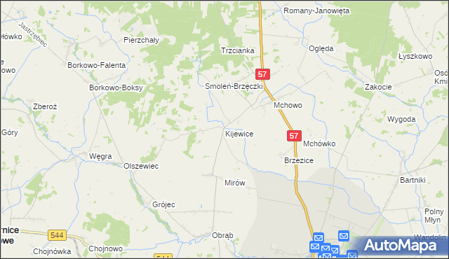 mapa Kijewice gmina Przasnysz, Kijewice gmina Przasnysz na mapie Targeo