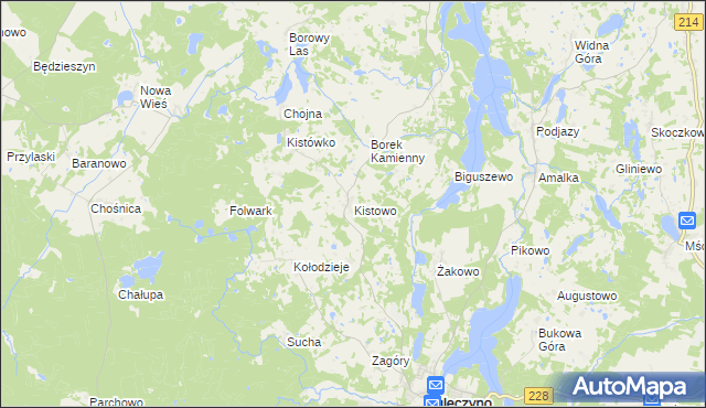 mapa Kistowo, Kistowo na mapie Targeo