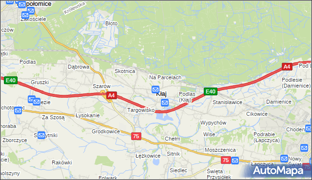 mapa Kłaj, Kłaj na mapie Targeo