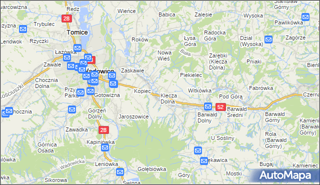 mapa Klecza Dolna, Klecza Dolna na mapie Targeo